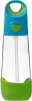 B.box fľaša na pitie so slamkou 600 ml - modrá/zelená