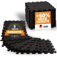 NEOLYMP Bodenschutzmatte Fitness 1x 8 Matten, extra dicker und robuster Naturkautschuk - Puzzlematte Fitness, Gymnastikmatte, Sportmatte, Fitnessmatte