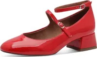 Tamaris Damen Pumps Lack Riemchenpumps Fesselriemen Blockabsatz 1-22331-44, Größe:37 EU, Farbe:Rot