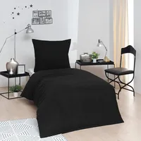 Brielle Bettwäsche Set aus 100% Baumwolle  155 x 220 cm Schwarz
