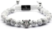 GT Collection | Náramek s leopardí hlavou pro muže s energetickými kameny, s nastavitelnou šňůrkou a dárkovou krabičkou