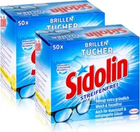 2x Sidolin Brillen Putztücher 50 stk. Tücher