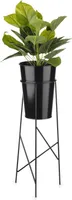 HowHomely | Blumenständer, Pflanzenständer, Pflanzenständer Schwarz - 72 cm, Blumenständer Metall, Blumensäule, LOFT