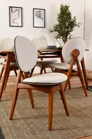 Skye Decor, Touch- Touch v2 VOW, Nussbaumfarbe,,Creme, Bürostühle, 93x54x55 cm, Rahmen: Hornbeam Holz