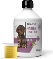 REAVET Mariendistelöl für Hunde & Pferde 500ml – Naturrein in  – Barf Zusatz, Distelöl Hund, Barf Öl Mariendistel-Öl Hund I Reich an Vitamin E, Omega-6, Omega-9