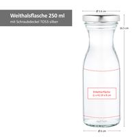 Glaskaraffe 1Liter Wasserkaraffe Glasflasche mit Deckel I Ideal für jede Küche