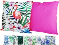 JACK XXL Outdoor Lounge Kissen 60x60cm Motiv Dekokissen inkl. Füllung Wasserfest Sitzkissen Garten Stuhl, Farbe:Pink Flamingo