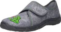 Sneakers Kinder-Hausschuh T-Rex Dinosaurier Grau-Grün, Farbe:grau, EU Größe:33