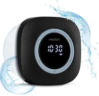 MEDION S66884 Duschradio mit Bluetooth (Badradio, UKW Radio, Saugnapf, LED-Display, IPX6 Wasserdicht, integrierter Akku, MD43884) schwarz
