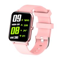 TPFNet Smartwatch mit Temperaturmessung und Silikon Armband Smart Watch mit Blutdruck- & Pulsmesser, Musiksteuerung usw. Modell SW16 - Rosa