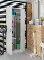 Charleston Mehrzweckschrank, 2-tÃ1/4riger Besenschrank, Schuhregal mit Regalen, Besenschrank, cm73x37h180, Weiß