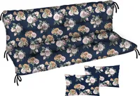 Auflage für Hollywoodschaukel 150x50x50 Gartenbankauflage Bank Sitzkissen Rückenkissen Polsterauflage Matratze Gartenpolster, Rosen [133]