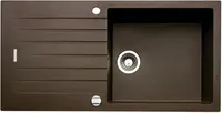 NABER Spüle ANGOLA 100L in ESPRESSO mit Drehexcentergarnitur verchromt / Auflagespüle / Einzelbecken / 60 cm Schrankbreite