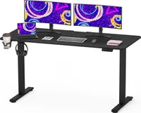 SANODESK QS1 140 x 60 cm Höhenverstellbarer Schreibtisch Elektrisch 2-Fach-Teleskop mit Memory-Steuerung und Anti-Kollisions Technologie (Schwarz)