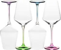 KROSNO Avant-Garde Deco Bunte Weingläser, 4er-Set, 450 ml