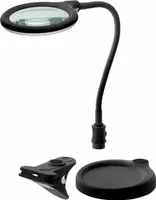 GOOBAY Stolní lampa s lupou, 100mm, 3 dioprie, LED osvětlení 6W, klip a stojánek, černá (40.92.0362)