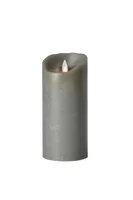 Sompex Flame Echtwachs LED Kerze, fernbedienbar, grau – in verschiedenen Größen, Höhe:18 cm