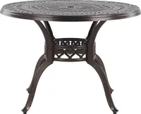 BELIANI Stół ogrodowy ciemnobrązowy aluminium okrągły ø 102 cm retro na balkon taras