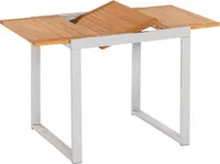 Rozkládací balkonový stůl Merxx 80/120 x 70 cm - hliníkový rám stříbrný s akátovým dřevem