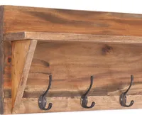 NÁSTENNÁ ZÁHRADNÁ POLICA | 60x26cm, starý drevený háčik, vešiak na kabáty