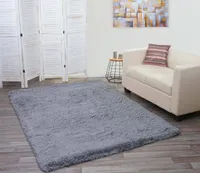 Dywan HWC-F69, shaggy runner wysokie włosie długie włosie, tkanina/tekstylia puszyste miękkie 230x160cm ~ szary
