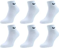 6 Paar Nike Herren Damen One Quater Socks Kurze Socke Knöchelhoch - Farbe: weiß - Größe: 42-46