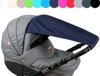 BABYLUX Sonnenschutz SONNENSEGEL für Kinderwagen UNI Buggy UV Schutz Marine Blau