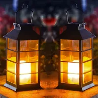 Gartenleuchten, 2 Stück LED Solar Laterne für Außen, Hängende Solarleuchten für Garten, Terrasse, Veranda, IP44 Wasserdicht, Gartendeko