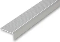 (14,56EUR/m) 44 x 23 x 900 mm Treppenwinkel silberfarben ungebohrt Treppenkantenprofil Treppenkante grob gerieft, stabil und rutschhemmend