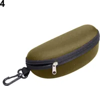 Mode Tragbare Reißverschlussbrillen Muschelsonnenbrille Schützen Hartschalenkoffer-Kaffee