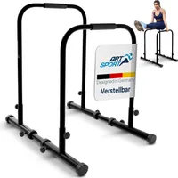 ArtSport Dip Barren - Dip Station bis 500 kg - Liegestützgriffe - verstellbar - Schwarz