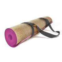 Yogamatte + Tragegurt aus Naturkork u. TPE Sport- Fitness- Gymnastikmatte 183cm Pink 6mm