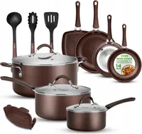 Nutrichef sada panvíc a indukčných hrncov, 14-dielna sada indukčných panvíc a hrncov, hrnce a panvice s cool-touch rukoväťami bez PFOA/PFOS - nepriľnavé