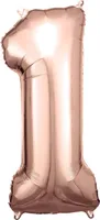 Balon foliowy cyfra 1 różowe złoto 38x86cm