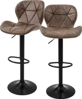 ML-Design 2er Set Barhocker Tresenhocker 360° drehbar, Gepolsterter Barstuhl mit Rückenlehne und Fußstütze, 59-79 cm