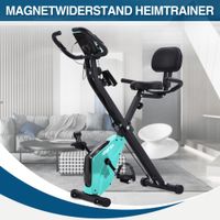 Cvičební kolo X-Bike s pulzními senzory, fitness kolo pro cvičení na kole, polstrované sedadlo a opěradlo, pro domácí cvičení na kole (modré)