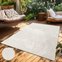 Outdoor Teppich Wetterfest Balkon Wohnzimmer Skandinavisches Boho Einfarbig Grösse 80x150 cm