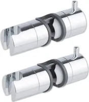2x Universal Duschkopfhalter Duschstange Kunststoff Verchromt Verstellbar Brausehalter Duschkopf Handbrause Halterung Ohne Bohren