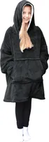HOMELEVEL Kinder Sherpa Hoodie Pullover - Pulli mit Kapuze für Jungs und Mädchen - Kuschel Sweatshirt oversized - Kuschelpullover - 100% Polyester