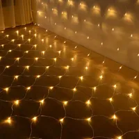 3X2M LED Lichternetz Lichtervorhang Innen Party Garten Lichterkette Weihnachtsbeleuchtung, Gelb