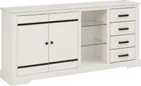 Thor | Schrank mit 2 Türen und 4 Schubladen aus Kiefer Weiß