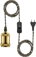 LeuchtenDirekt Pendelleuchte Hold It Gold/Braun max. 40W E27 ohne Leuchtmittel mit Schalter + Stecker