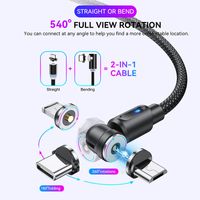 3in1 Magnetische LED Ladekabel Für Samsung iPhone Micro USB Magnet Kabel Typ C 1 Meter