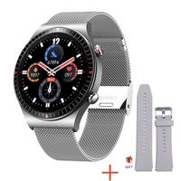 2021 Neue Bluetooth Call Smart Watch 4G ROM Männer, die lokale Musik aufzeichnen Fitness Tracker Smartwatch für Huawei GT2 Pro Xiaomi Telefon,Mesh-Gürtel Silber