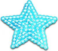 Stern Mit Pailletten - Aufnäher, Bügelbild, Aufbügler, Applikationen, Patches, Flicken, Zum Aufbügeln, Größe: 3,2 x 3,5 cm