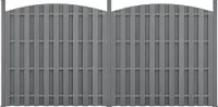 WPC Gartenzaun Sichtschutzzaun Windschutz Lamellenzaun Zaun 376x(165-185) cm Rund