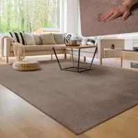 Moderner Wohnzimmer Teppich Kurzflor Waschbar Weich Einfarbig Felloptik Anti-Rutsch Grösse 80x150 cm