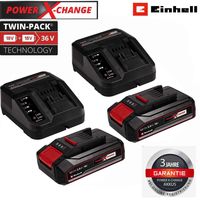 2 x Original Einhell 2.5 Ah Akku und 2 x Ladegerät Power X-Change Li-Ion, 18 V