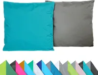 JACK 2er Set Wende Outdoor Kissenhülle Kissenbezug 2-farbig 45x45cm Wasserfest Lounge Kissen Garten Stuhl Lotus Effekt, Farbe:Petrol - Anthrazit