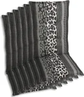 GO-DE Textil, Sesselauflage Hochlehner, 6er Set, Farbe: anthrazit, Maße ca.: 120 cm x 50 cm x 7 cm, Rückenhöhe: 70 cm